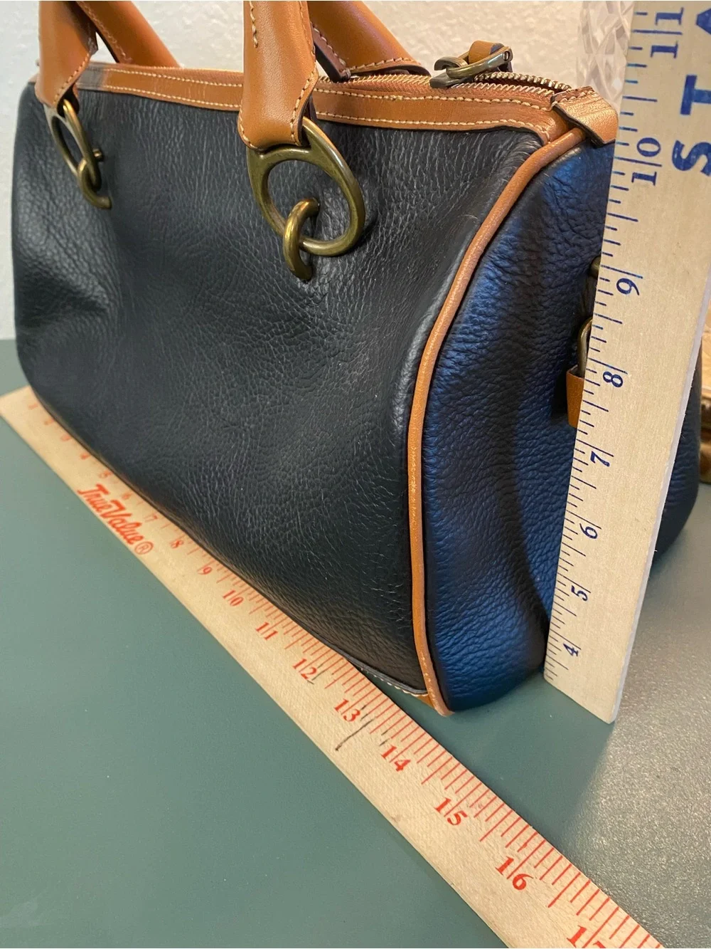 Prix de Dressage Leather Satchel Navy Tan Equestrian Quiet Luxury Bag